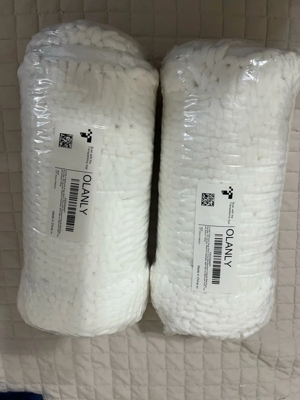 Olanly White Chunky Knit Bath Pillow - Plush Tub Support